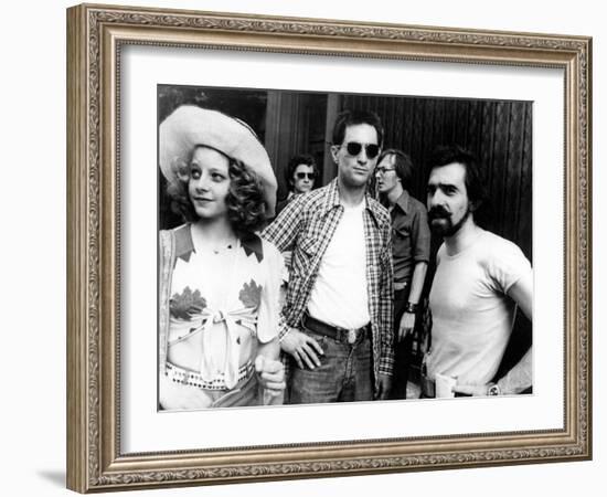 Jodie Foster; Martin Scorsese; Robert De Niro. "Taxi Driver" [1976], Directed by Martin Scorsese.-null-Framed Photographic Print