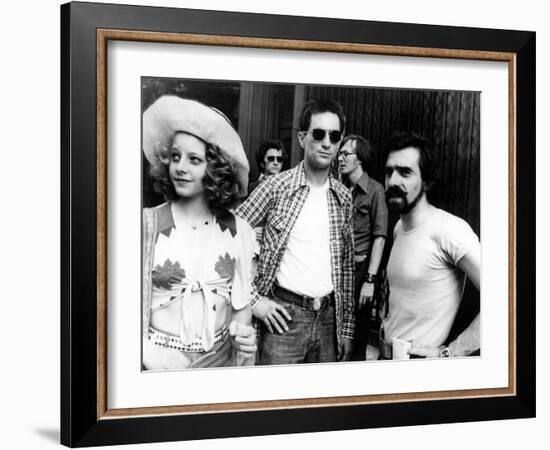 Jodie Foster; Martin Scorsese; Robert De Niro. "Taxi Driver" [1976], Directed by Martin Scorsese.-null-Framed Photographic Print