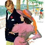 The Girl Who Took Sunbaths - Saturday Evening Post "Leading Ladies", February 1, 1958 pg.30-Joe Bowler-Framed Giclee Print