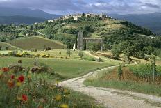 Abbey of Sant' Antimo, Tuscany. Hill Town of Castelnuovo Dell' Abate in Background-Joe Cornish-Photographic Print