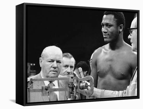 Joe Frazier at the Weigh in for His Fight Against Muhammad Ali-John Shearer-Framed Premier Image Canvas