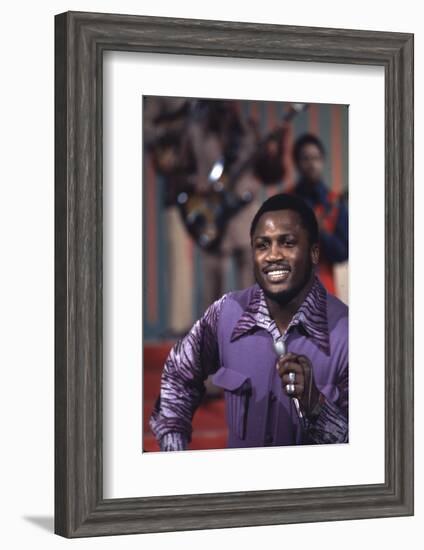 Joe Frazier Singing with His Band Joe Frazier and the Knockouts on Don Rickles Show, 1971-John Shearer-Framed Photographic Print