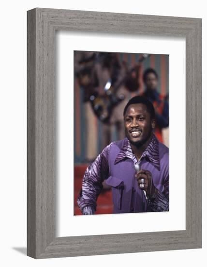 Joe Frazier Singing with His Band Joe Frazier and the Knockouts on Don Rickles Show, 1971-John Shearer-Framed Photographic Print