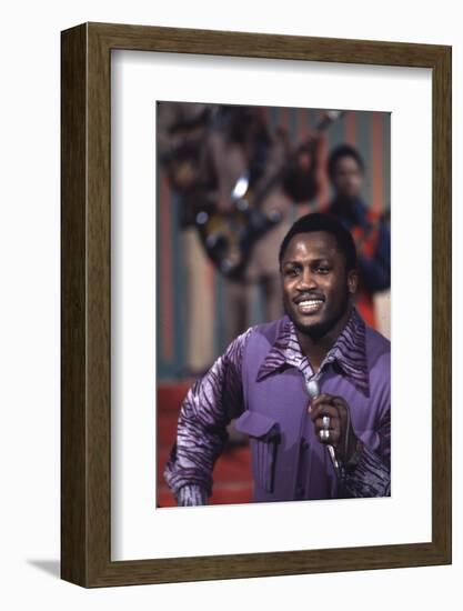 Joe Frazier Singing with His Band Joe Frazier and the Knockouts on Don Rickles Show, 1971-John Shearer-Framed Photographic Print