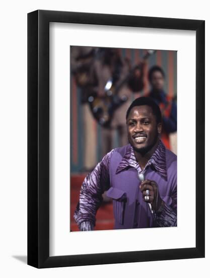 Joe Frazier Singing with His Band Joe Frazier and the Knockouts on Don Rickles Show, 1971-John Shearer-Framed Photographic Print