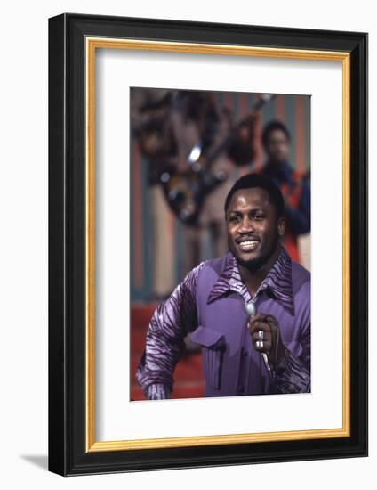 Joe Frazier Singing with His Band Joe Frazier and the Knockouts on Don Rickles Show, 1971-John Shearer-Framed Photographic Print