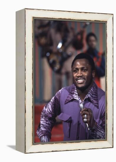 Joe Frazier Singing with His Band Joe Frazier and the Knockouts on Don Rickles Show, 1971-John Shearer-Framed Premier Image Canvas