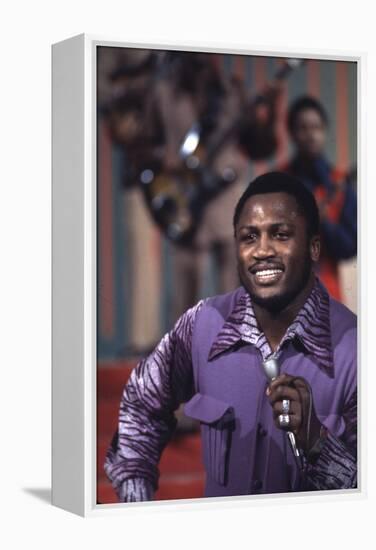 Joe Frazier Singing with His Band Joe Frazier and the Knockouts on Don Rickles Show, 1971-John Shearer-Framed Premier Image Canvas