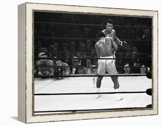 Joe Frazier Vs. Mohammed Ali at Madison Square Garden-John Shearer-Framed Premier Image Canvas