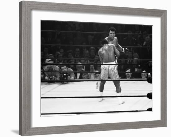 Joe Frazier Vs. Mohammed Ali at Madison Square Garden-John Shearer-Framed Premium Photographic Print