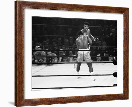 Joe Frazier Vs. Mohammed Ali at Madison Square Garden-John Shearer-Framed Premium Photographic Print