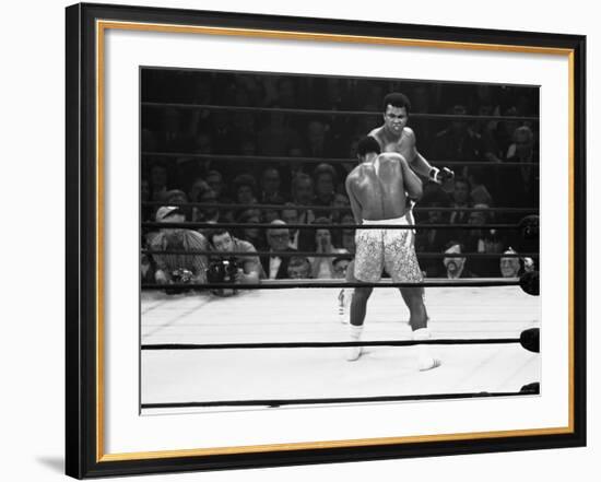 Joe Frazier Vs. Mohammed Ali at Madison Square Garden-John Shearer-Framed Premium Photographic Print