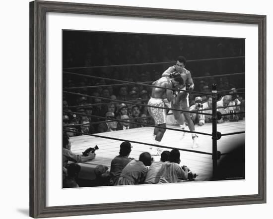 Joe Frazier Vs. Mohammed Ali at Madison Square Garden-John Shearer-Framed Premium Photographic Print