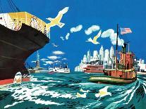 Tugboat and Seagulls - Jack & Jill-Joe Krush-Giclee Print