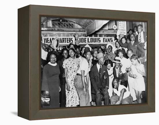 Joe Louis Fans Celebrate Louis' Victory over Tom Farr, Harlem, August 30, 1937-null-Framed Stretched Canvas