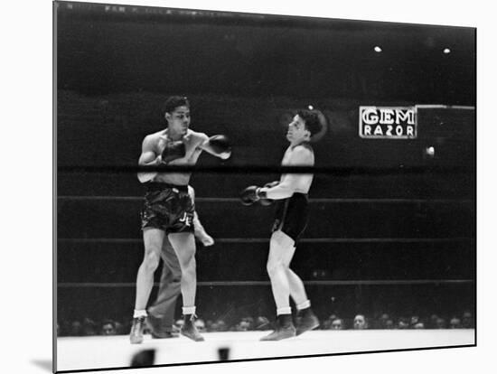 Joe Louis, Negro Boxer Fighting Perry-Peter Stackpole-Mounted Premium Photographic Print