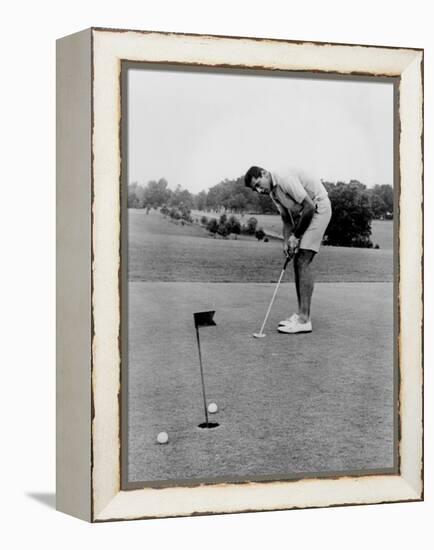 Joe Namath Playing Golf at the University of Alabama in Tuscaloosa, 1966-null-Framed Stretched Canvas