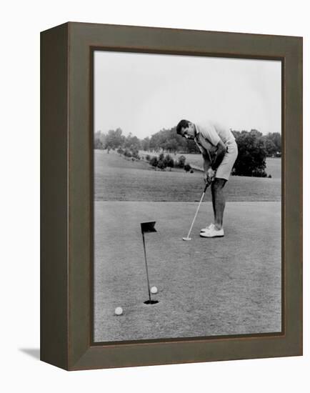 Joe Namath Playing Golf at the University of Alabama in Tuscaloosa, 1966-null-Framed Stretched Canvas