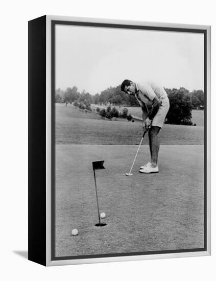 Joe Namath Playing Golf at the University of Alabama in Tuscaloosa, 1966-null-Framed Stretched Canvas