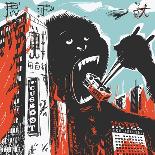 Big Gorilla Destroys City-JoeBakal-Art Print