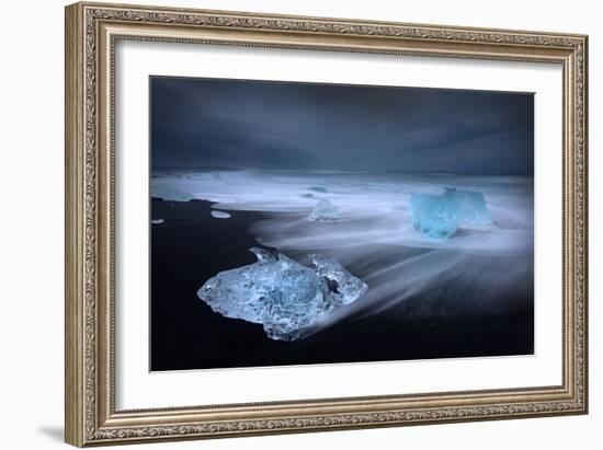 Jökulsárlón Ice on Beach, Iceland-Ann Clark Landscapes-Framed Photographic Print