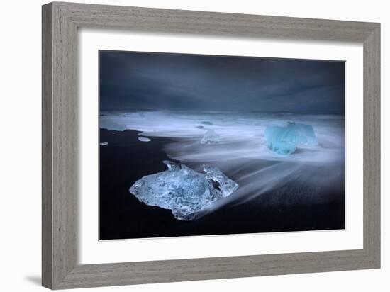 Jökulsárlón Ice on Beach, Iceland-Ann Clark Landscapes-Framed Photographic Print