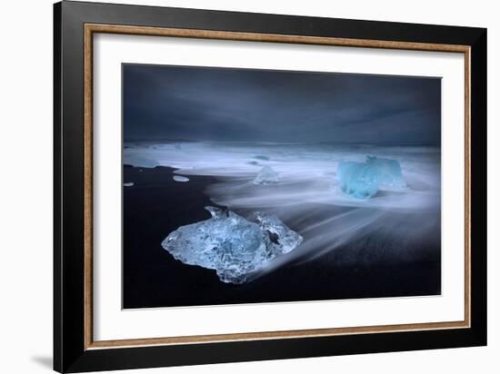 Jökulsárlón Ice on Beach, Iceland-Ann Clark Landscapes-Framed Photographic Print