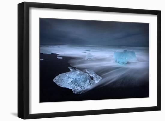 Jökulsárlón Ice on Beach, Iceland-Ann Clark Landscapes-Framed Photographic Print