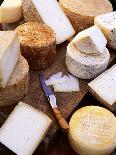 Milk Bottle, Bread and Cheese on a Wooden Cupboard-Joerg Lehmann-Photographic Print