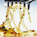 Spaghetti with Vegetables and Herbs on a Spaghetti Spoon-Jörk Hettmann-Framed Premier Image Canvas