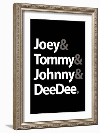 Joey Tommy Johnny and DeeDee Music Poster-null-Framed Premium Giclee Print