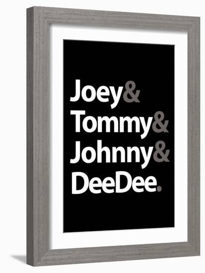 Joey Tommy Johnny and DeeDee Music Poster-null-Framed Premium Giclee Print