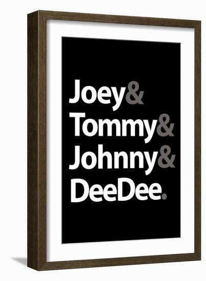 Joey Tommy Johnny and DeeDee Music Poster-null-Framed Premium Giclee Print