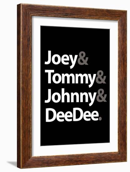 Joey Tommy Johnny and DeeDee Music Poster-null-Framed Premium Giclee Print