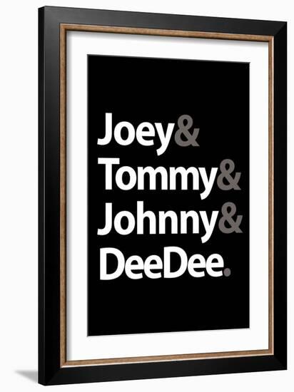 Joey Tommy Johnny and DeeDee Music Poster-null-Framed Premium Giclee Print