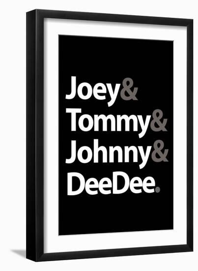 Joey Tommy Johnny and DeeDee Music Poster-null-Framed Premium Giclee Print