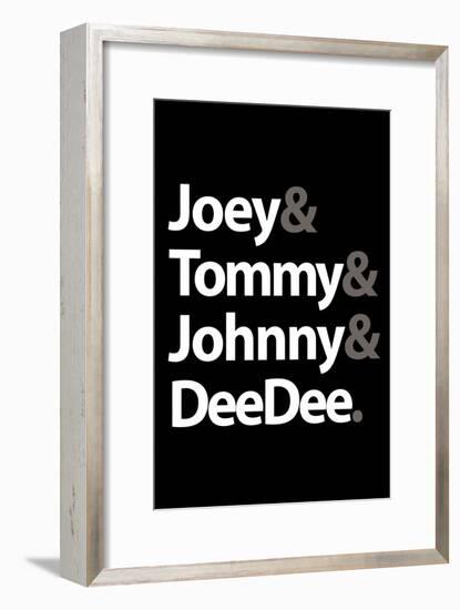 Joey Tommy Johnny and DeeDee Music Poster-null-Framed Premium Giclee Print