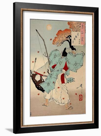 Joganden No Tsuki - Minamoto No Tsunemoto, One Hundred Aspects of the Moon-Yoshitoshi Tsukioka-Framed Giclee Print