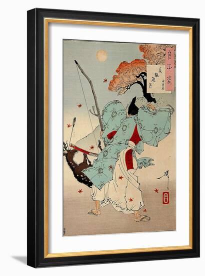 Joganden No Tsuki - Minamoto No Tsunemoto, One Hundred Aspects of the Moon-Yoshitoshi Tsukioka-Framed Giclee Print