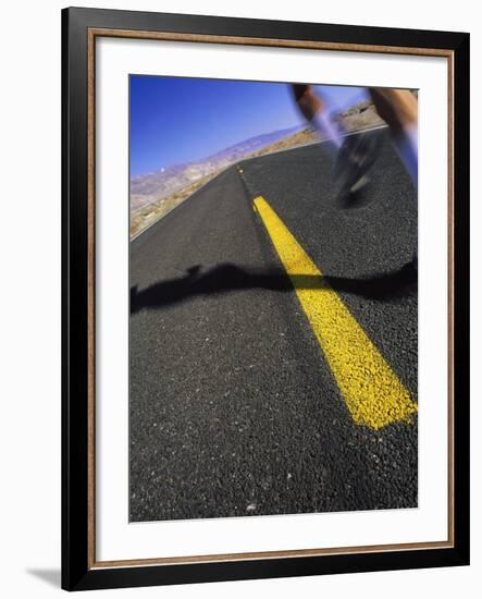 Jogger on Desert Road-Mitch Diamond-Framed Photographic Print