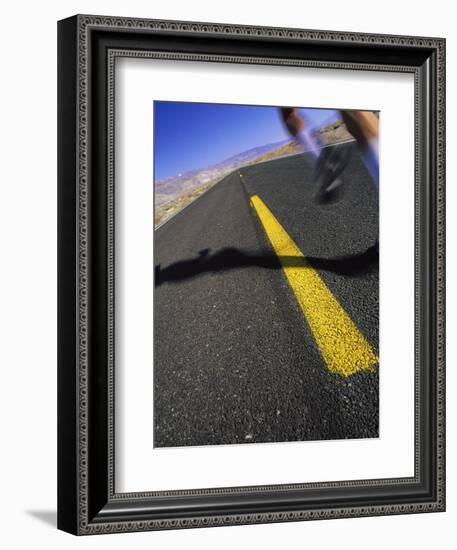 Jogger on Desert Road-Mitch Diamond-Framed Photographic Print