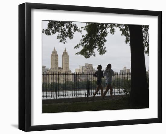 Joggers, Central Park, Manhattan, New York City, New York, United States of America, North America-Amanda Hall-Framed Photographic Print