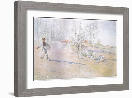 Johan Carried the Oats in a Big Open Bag Fastened by Straps-Carl Larsson-Framed Giclee Print