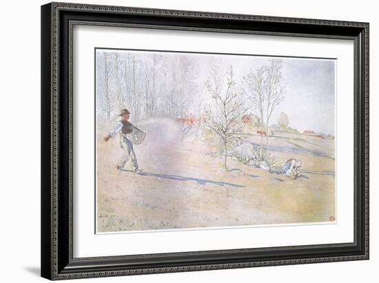 Johan Carried the Oats in a Big Open Bag Fastened by Straps-Carl Larsson-Framed Giclee Print