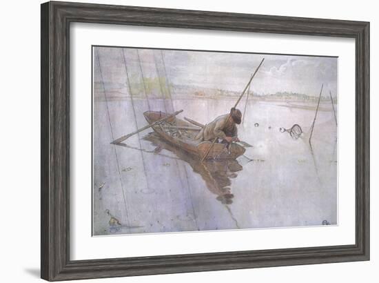 Johan Catching a Fine Pike-Carl Larsson-Framed Giclee Print