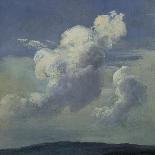A Cloud and Landscape Study by Moonlight-Johan Christian Clausen Dahl-Art Print