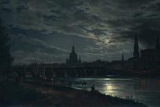 View of Dresden by Moonlight, 1839-Johan Christian Clausen Dahl-Giclee Print