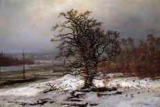 Paysage D'hiver Avec Chene Sur Les Bords De L'elbe, Allemagne  Peinture De Johan Christian Clausen-Johan Christian Dahl-Giclee Print