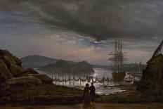 Vue De Larvik Au Clair De Lune, Norvege  Peinture De Johan Christian Clausen Dahl (1788-1857) 1839-Johan Christian Dahl-Giclee Print