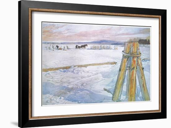 Johan Fetched Brunte (Horse) to Collect Blocks of Ice-Carl Larsson-Framed Giclee Print